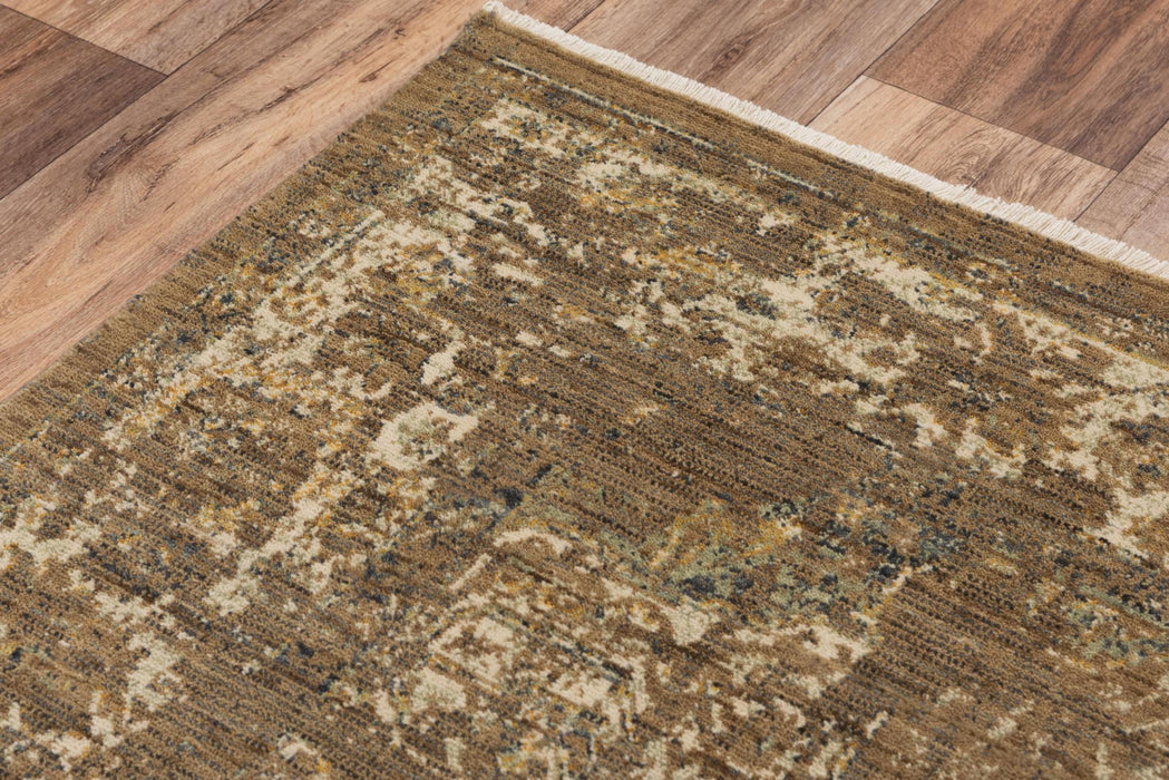 8' X 10' Wool Oriental Hand Carved Handmade Area Rug (747980) - Brown / Beige / Ivory / Green