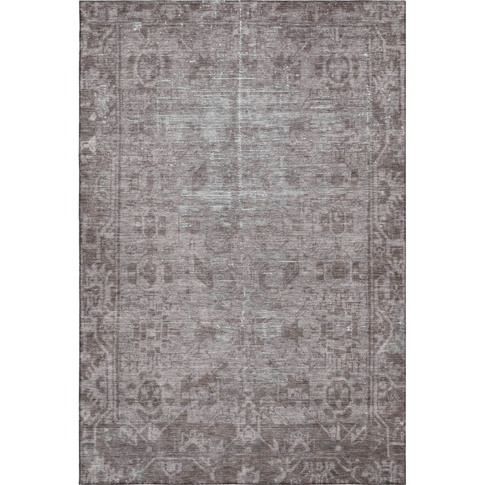 10' X 14' Oriental Washable Area Rug With UV Protection (691950) - Coffee / Silver