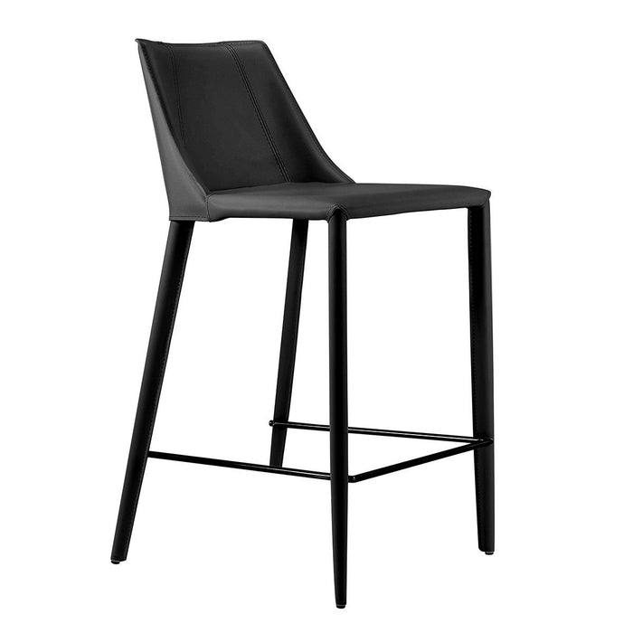 Steel Low Back Counter Height Bar Chair - Black