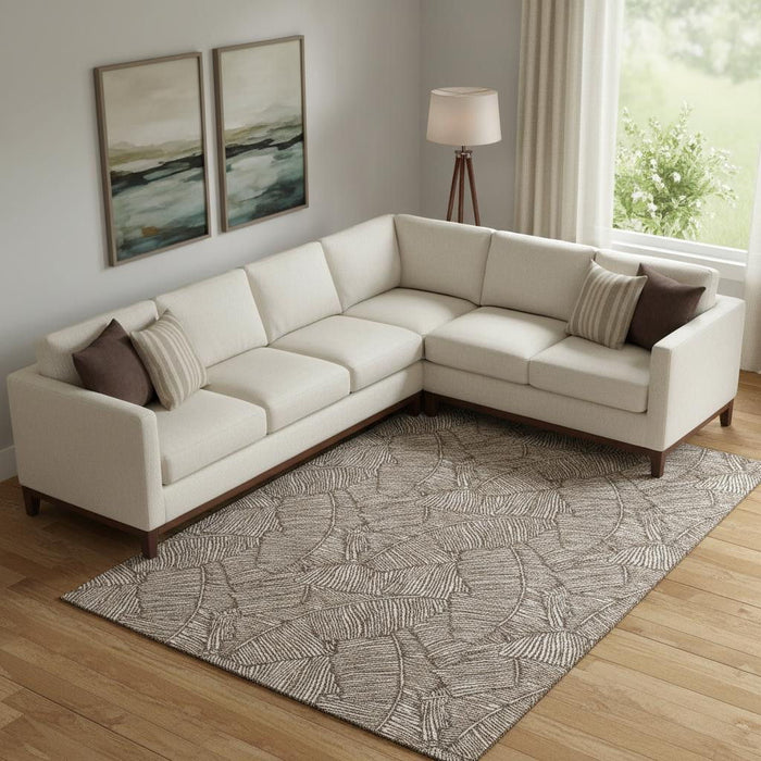 10' X 14' Floral Washable Area Rug With UV Protection (672593) - Brown / Beige