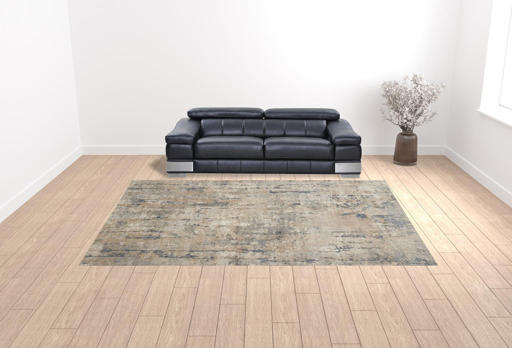 10' x 14' Abstract Power Loom Area Rug - Beige