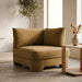 Meridian Furniture Hammond velvet upholstered stationary chair with plush fabric and modern design, ideal for living room or office.