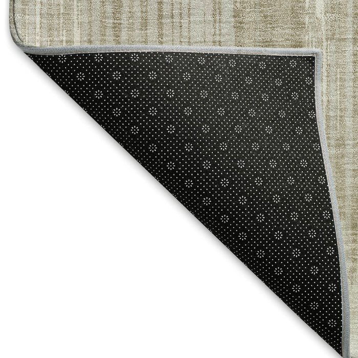 10' X 14' Striped Washable Area Rug With UV Protection (670994) - Beige / Taupe