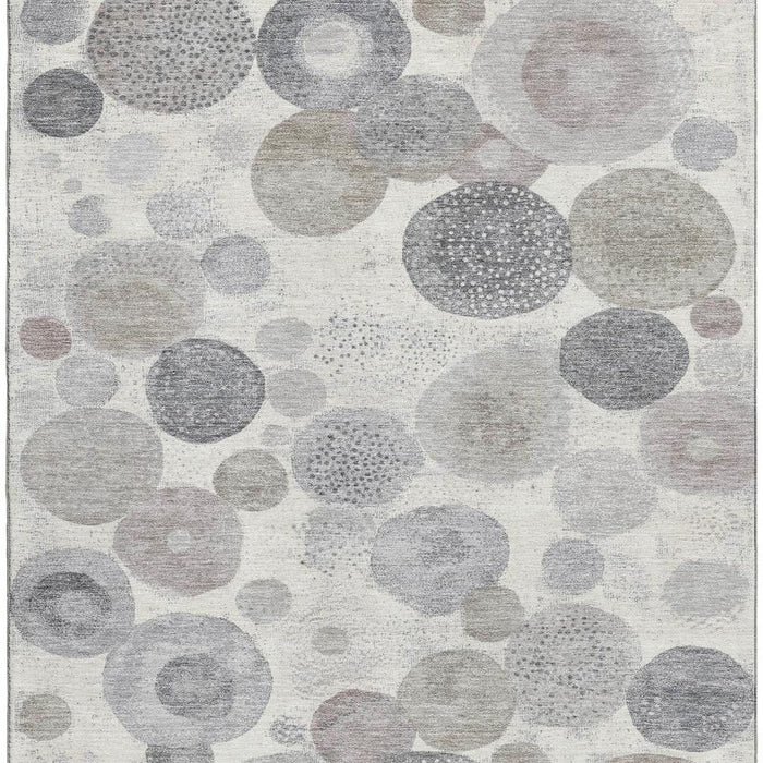 10' X 14' Geometric Washable Area Rug With UV Protection (707305) - Ivory / Gray / Silver