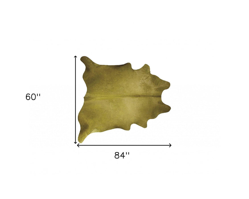 60" x 84" Cowhide Area Rug - Lime