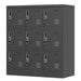Black Giga 9-door employee storage locker with card slot, ideal for office, gym, school, or home use.
