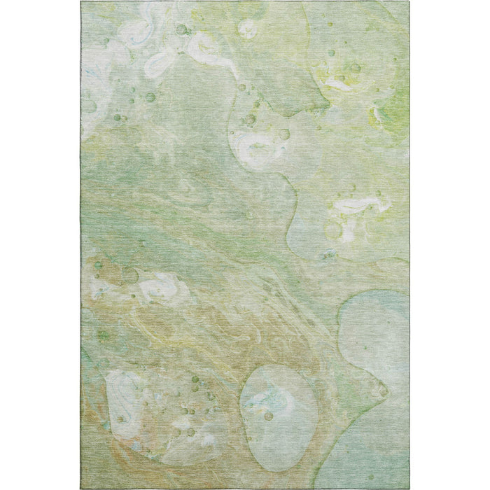 10' X 14' Abstract Washable Area Rug With UV Protection (708868) - Sage / Teal