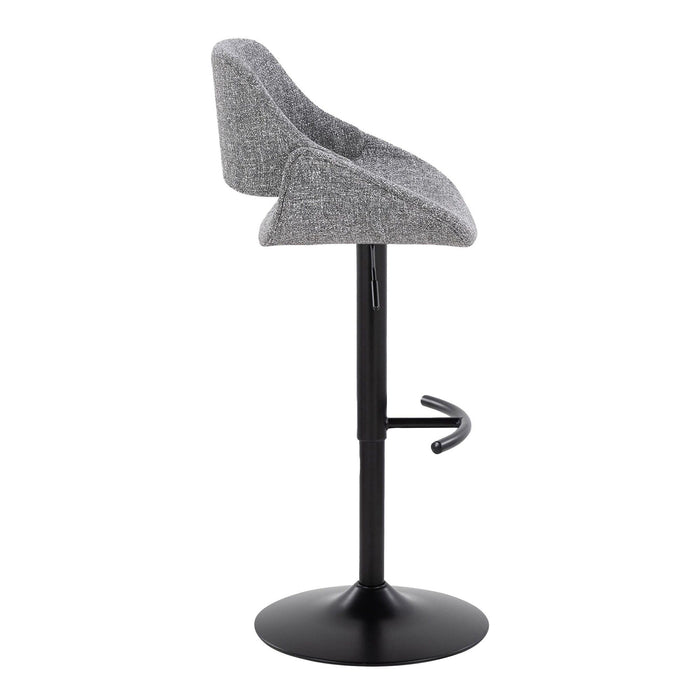 Fabrizzi - Adjustable Barstool With Rounded T Footrest (Set of 2) - Black Metal