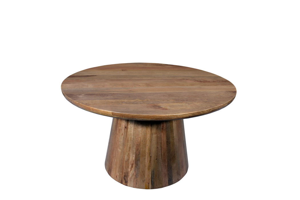 54" Solid Wood Pedestal Base Round Top Dining Table - Natural
