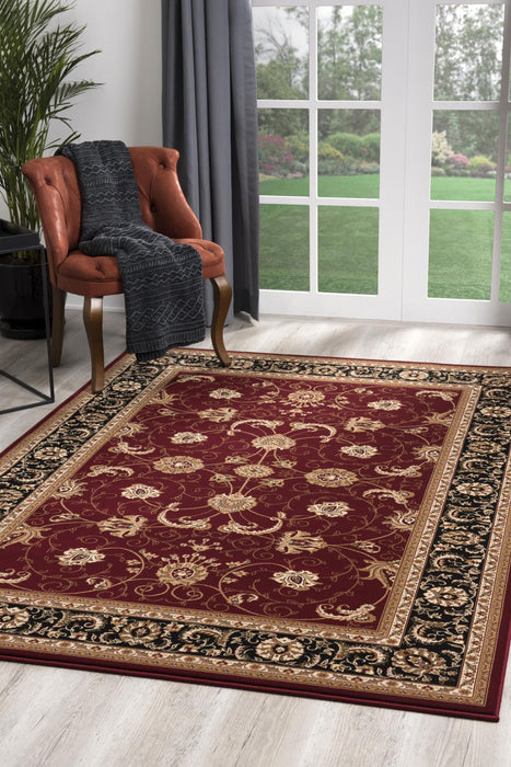 9.8' x 13.3' Oriental Distressed Area Rug - Red And Beige