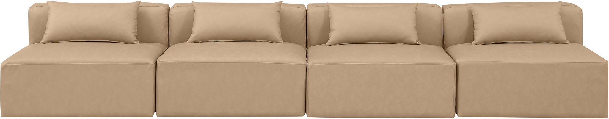 Cube - Modular 4 Piece Armless Sofa - Tan