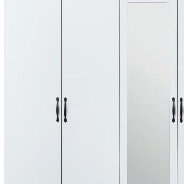 74" Mirro Four Door Four Drawer Combo Dresser - White