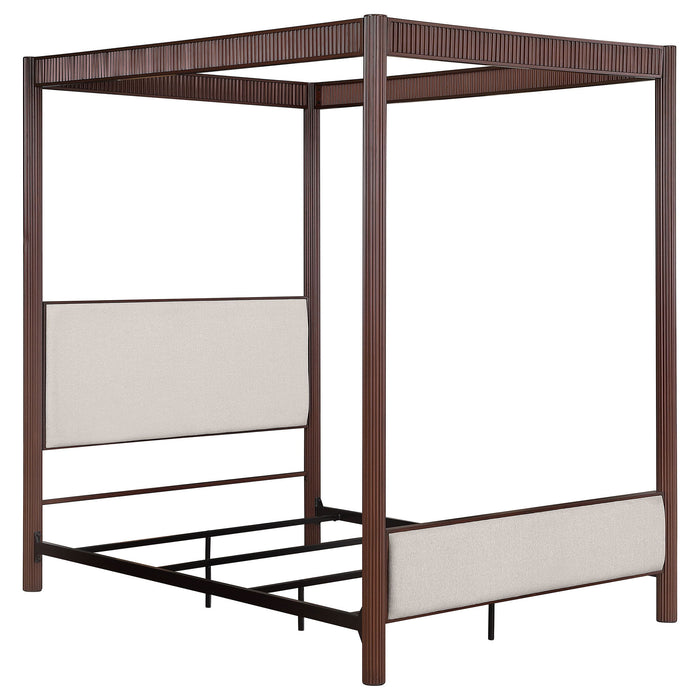 Zimmerlee - Metal Queen Canopy Bed - Rust Brown