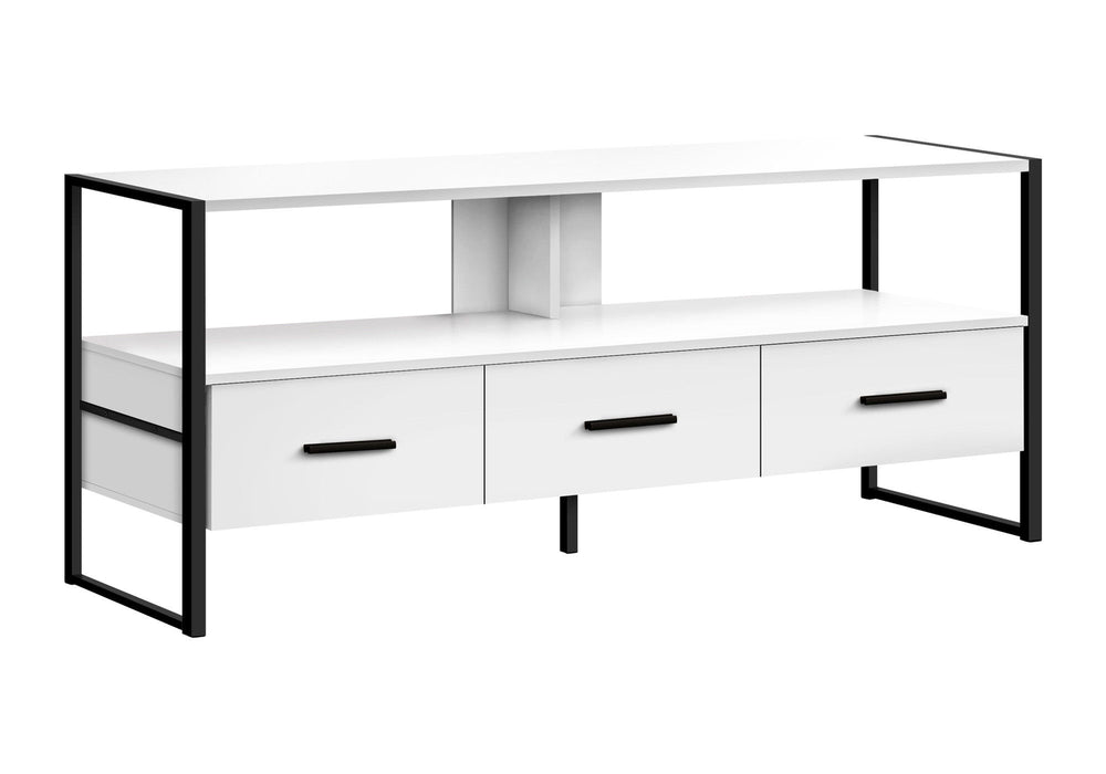 49" Cabinet Enclosed Storage TV Stand - White