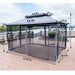 Giga patio gazebo tent with ventilated double roof and mosquito net, ideal for backyard or garden outdoor shade.