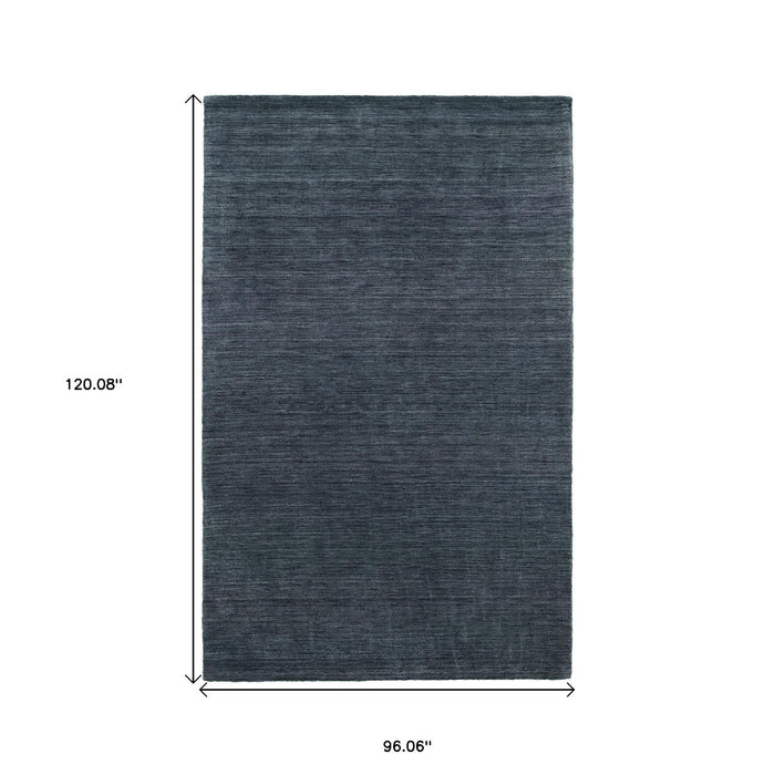 8' X 10' Wool Hand Tufted Area Rug - Navy Blue