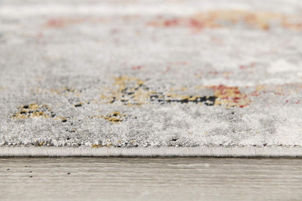9.2' x 12.5' Abstract Washable Non Skid Area Rug - Gray