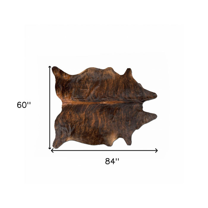 60" x 84" Cowhide Rug - Dark Brindle