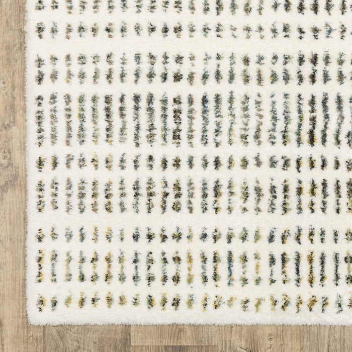 8' X 11' Striped Area Rug - Ivory