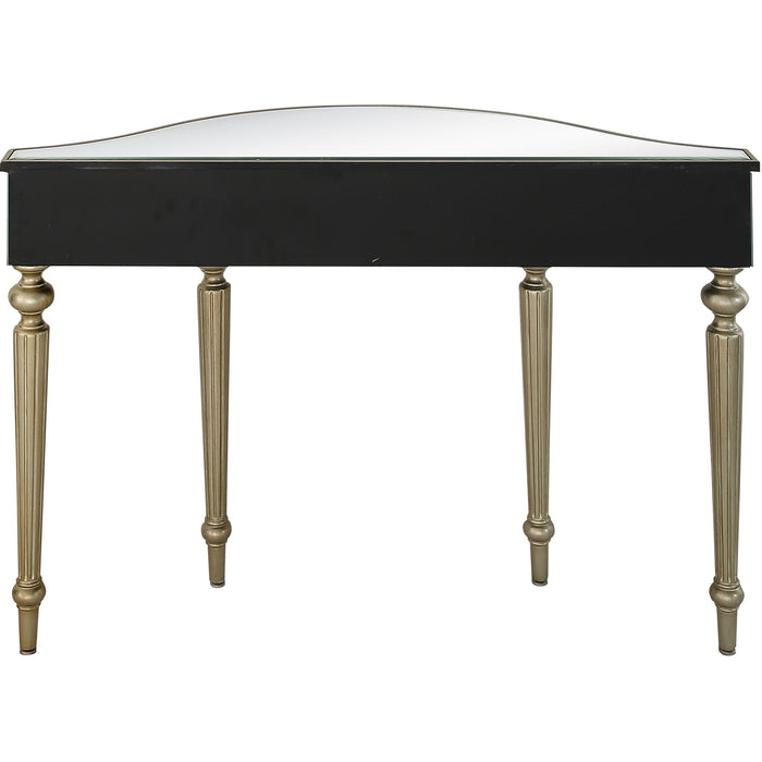 Mirrored Glass Free Form Console Table - Silver And Gold