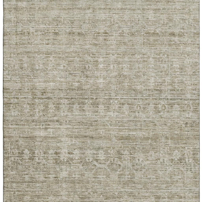 10' X 14' Striped Washable Area Rug With UV Protection (699981) - Taupe / Beige