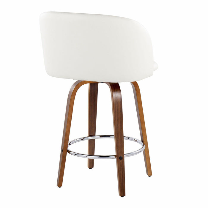 Fran - 35.5" Fixed-Height Counter Stool (Set of 2) - Walnut Wood