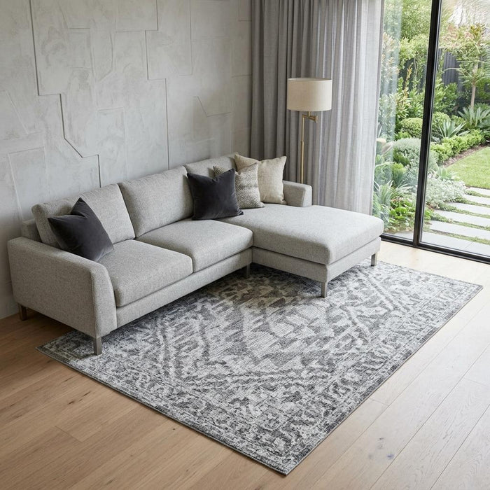 9' X 13' Wool Southwestern Hand Knotted Area Rug (744422) - Gray / Blue / Ivory