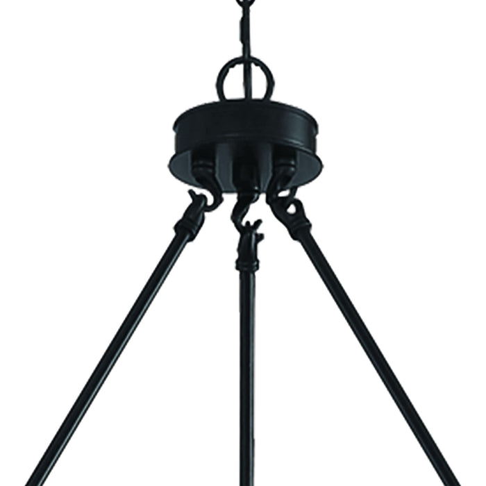 48" Candle Style Multi Light Metal Dimmable Chandelier - Black