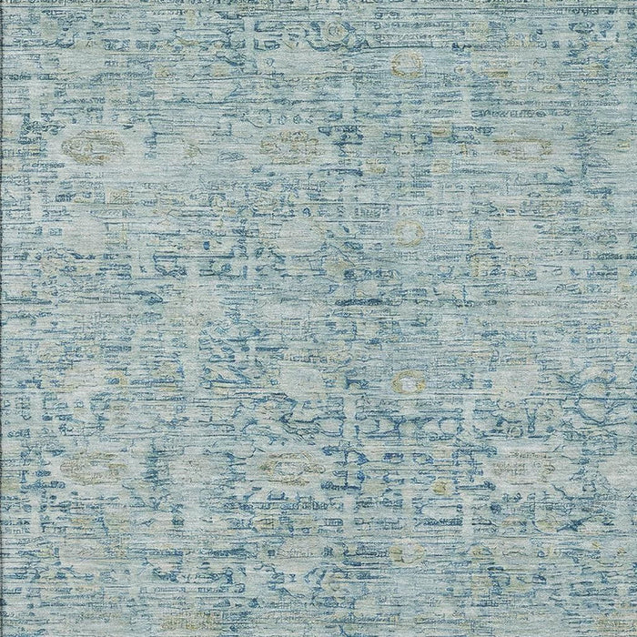 10' X 14' Oriental Washable Area Rug With UV Protection (700973) - Blue / Ivory