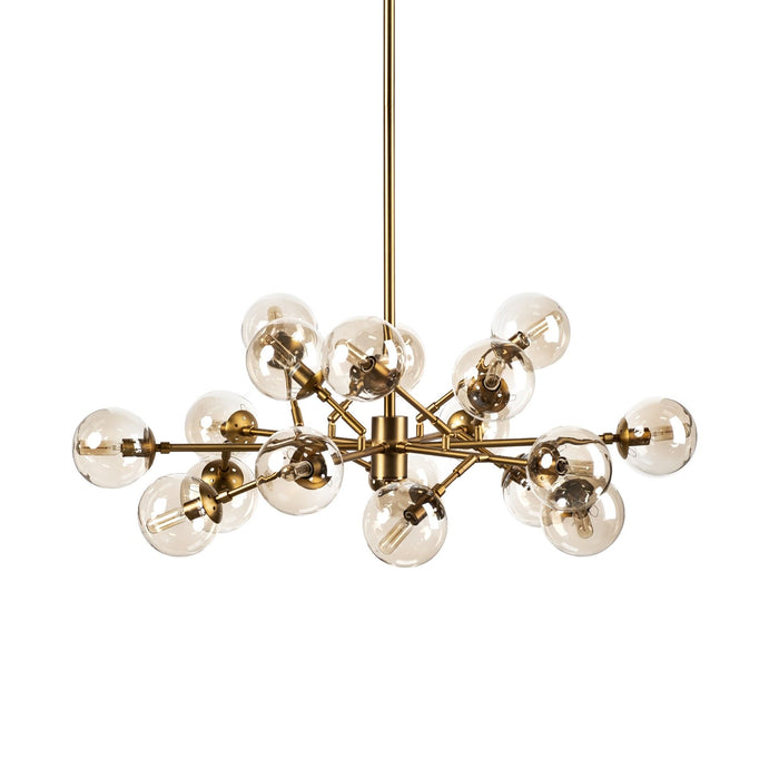 Metal Eighteen Bulb Hanging Chandelier - Gold