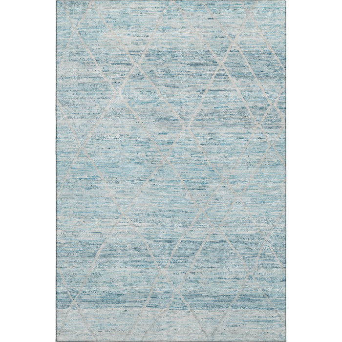 10' X 14' Abstract Geometric Washable Area Rug With UV Protection (696338) - Teal / Beige / Ivory