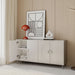 Giga modern lacquered wooden sideboard with four doors, ideal for living room, entryway, or dining room storage.