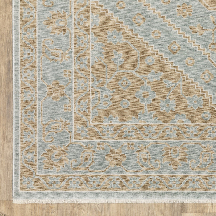 10' X 13' Medallion Area Rug With Fringe (575124) - Brown