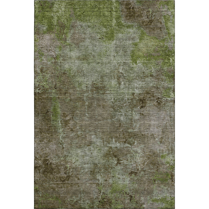 10' X 14' Abstract Washable Area Rug With UV Protection (692757) - Coffee / Green / Taupe