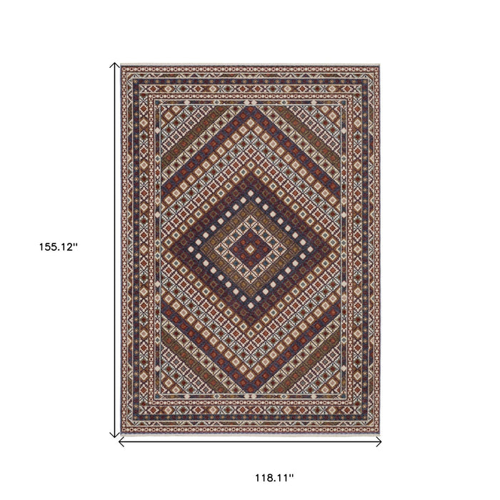 10' X 13' Diamond Area Rug With Fringe - Ivory