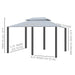 Outsunny outdoor patio gazebo with steel frame, vented roof, and curtains in sage gray for garden, lawn, or backyard shade.