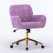 Giga office chair with artificial rabbit hair upholstery, metal base, adjustable height, swivel function, ideal for home office or vanity.