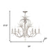 28-inch nickel and clear glass eight-light dimmable metal chandelier with shades, modern lighting fixture by HomeRoots