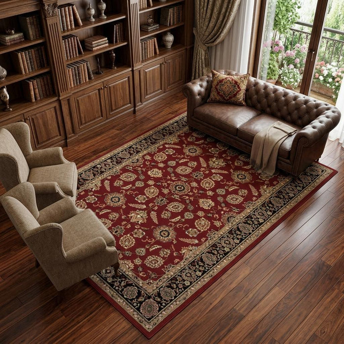 10' X 13' Oriental Area Rug (574360) - Red / Black