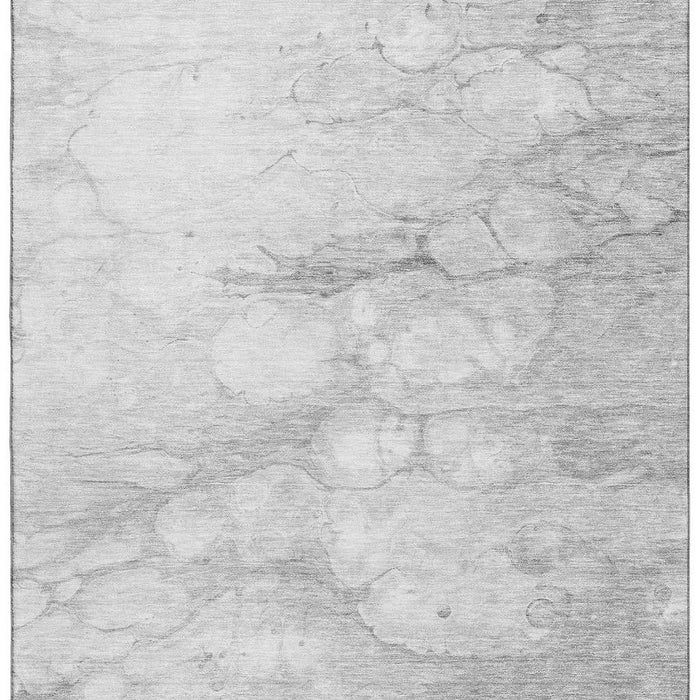 10' X 14' Abstract Washable Area Rug With UV Protection (656777) - Silver / Gray
