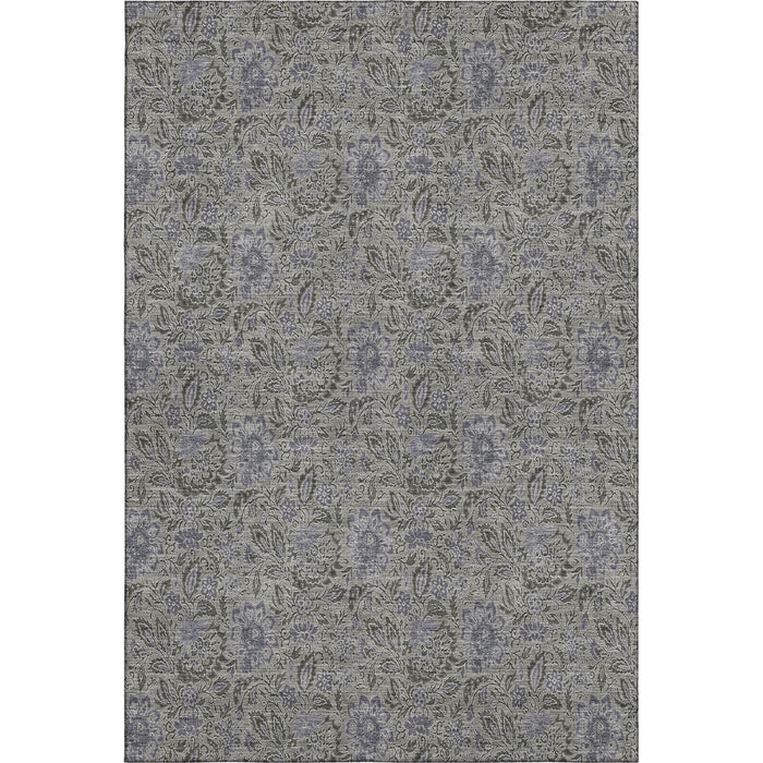 10' X 14' Floral Washable Area Rug With UV Protection (654988) - Khaki / Gray