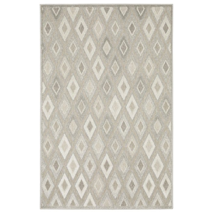 10' X 13' Diamond Area Rug - Beige And Gray