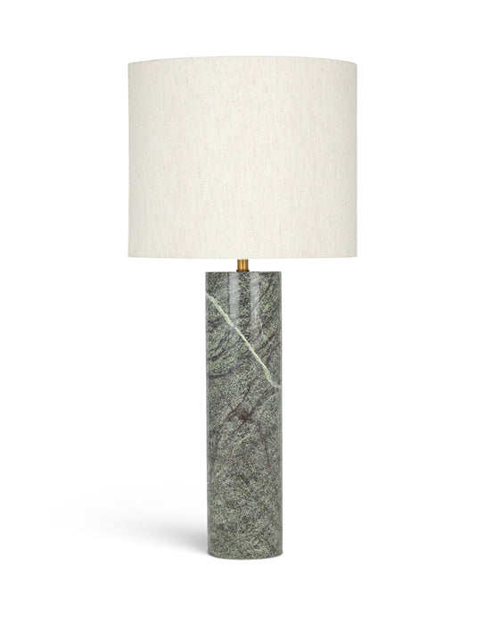 Meridian Furniture Titan textured fabric table lamp with a modern design and neutral color, ideal for living room or bedside lighting.