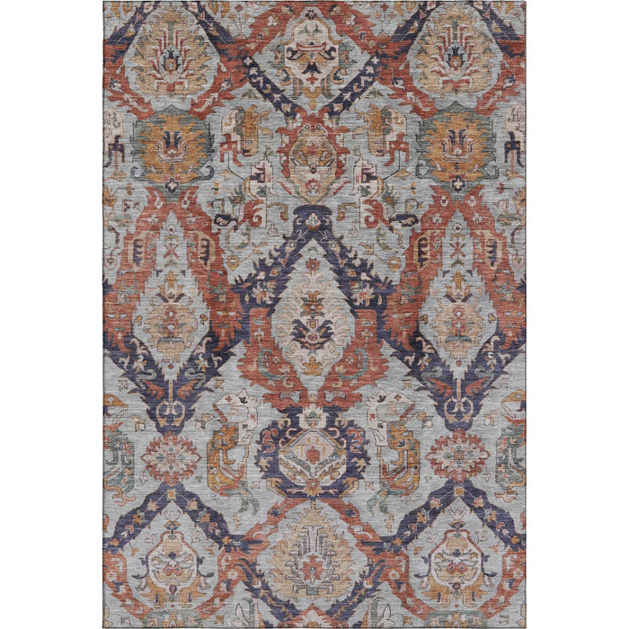10' X 14' Washable Area Rug With UV Protection (708169) - Blue / Copper / Beige