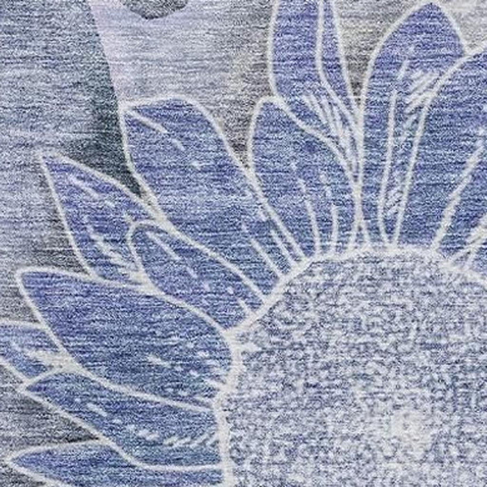 3' X 5' Floral Washable Area Rug With UV Protection (656790) - Blue / Ivory