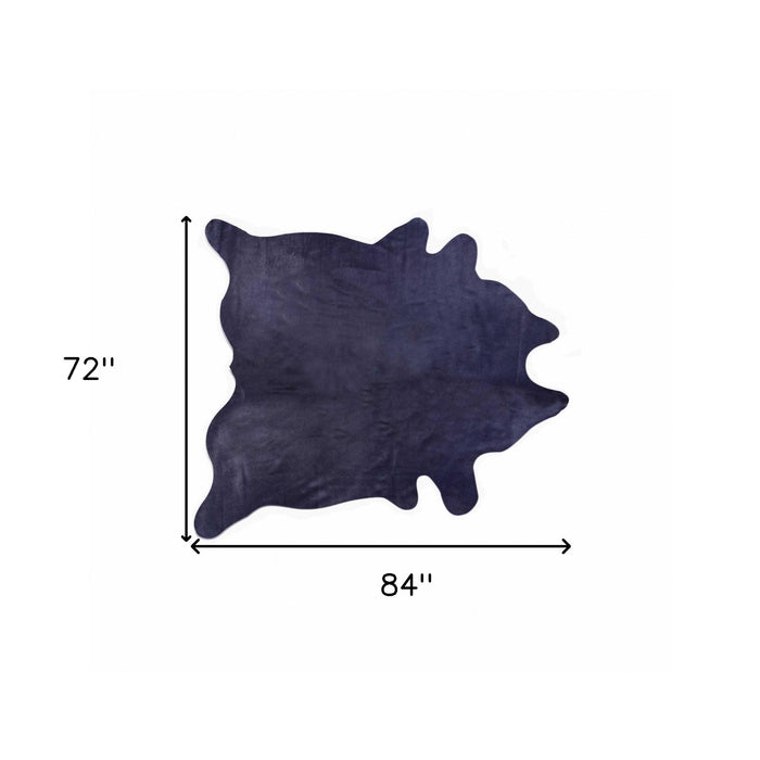 6' x 7' Cowhide Cowhide Area Rug - Navy Blue
