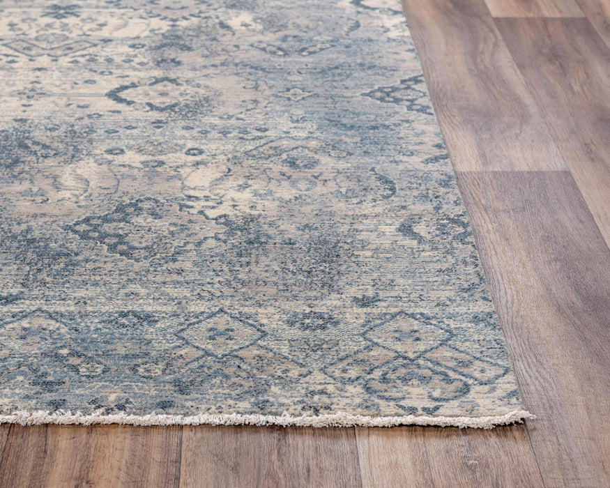 8' X 10' Wool Oriental Hand Carved Handmade Area Rug (747994) - Beige / Gray / Blue