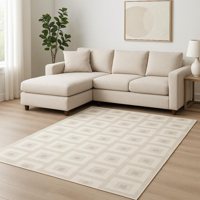 8' X 10' Geometric Area Rug (572950) - Beige