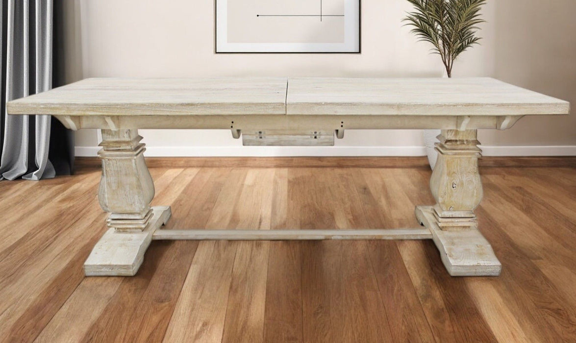 90" Rectangular Solid Wood Butterfly Leaf Dining Table - Brown