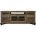 Distressed brown wood TV stand with enclosed storage, HomeRoots enclosed wood cabinet for living room organization.